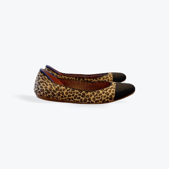 Rothy's Shoes - Rothy's The Flat Wildcat Leopard Print Cap Toe Ballet Flats Shoes Womens 8